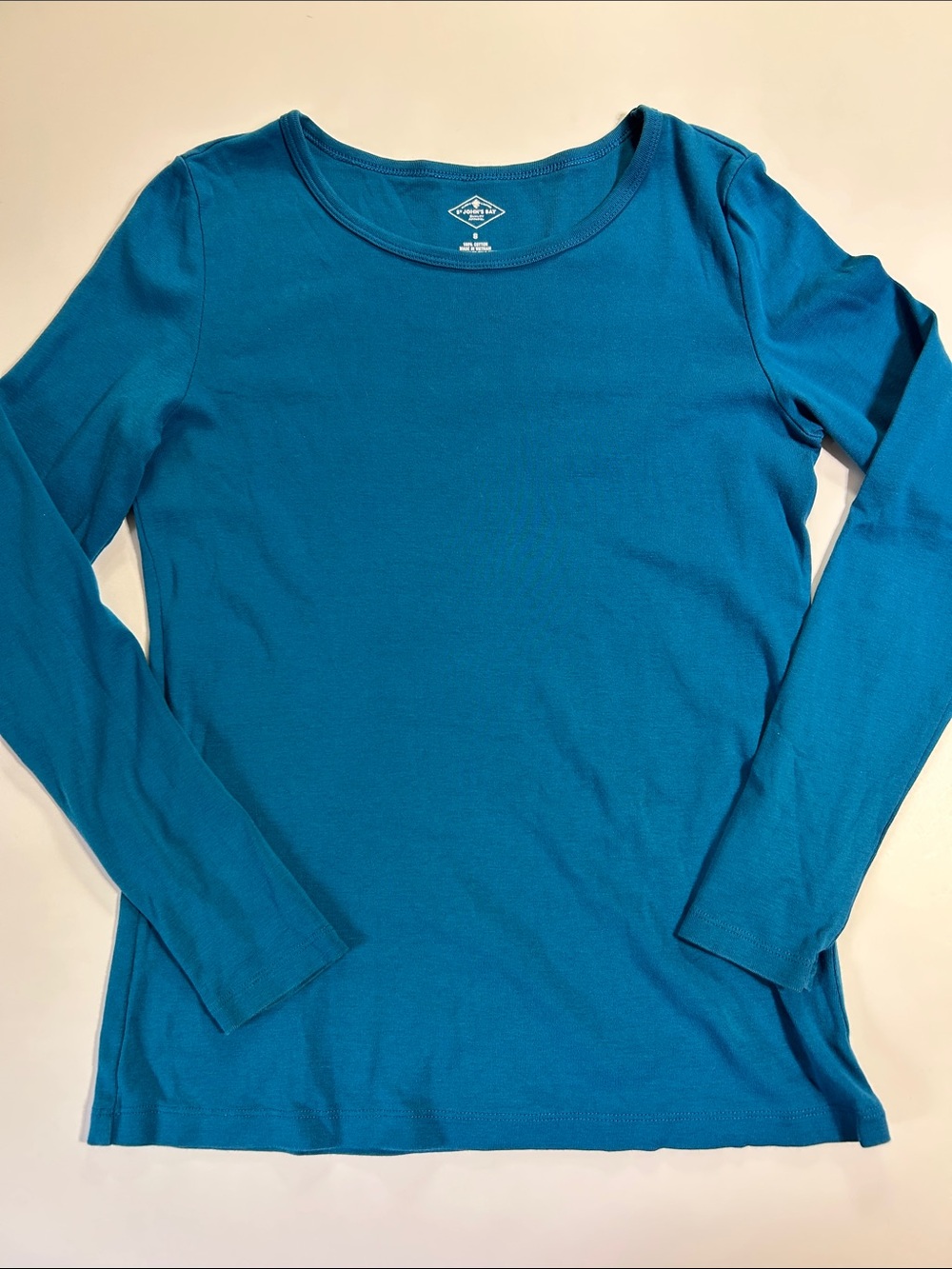 St John’s Bay long sleeve teal T shirt small layering cotton Gorpcore essential